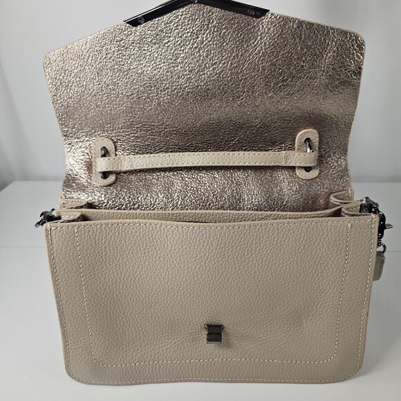 BOTKIER Leather Crossbody Valentina Flap Bag Color Wheat NWOT - Picture 9 of 16